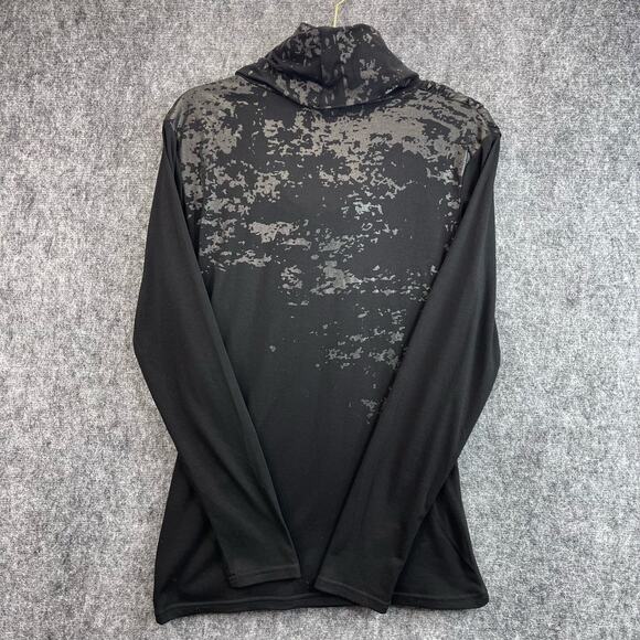 H2H Men T-Shirt Size Medium Slim Fit Cowl Neck Shirring Long Sleeves - Picture 3 of 11